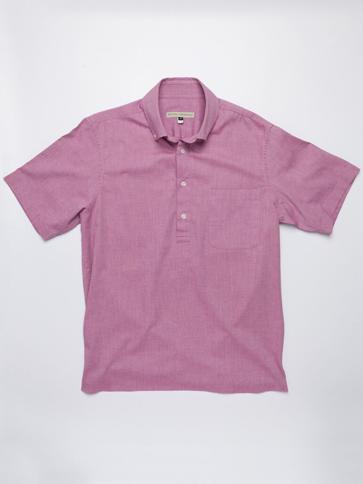 Pink Short Sleeve Popover Shirt