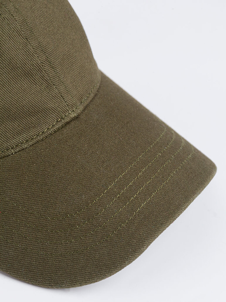 Mens Green Cotton Baseball Cap Peak