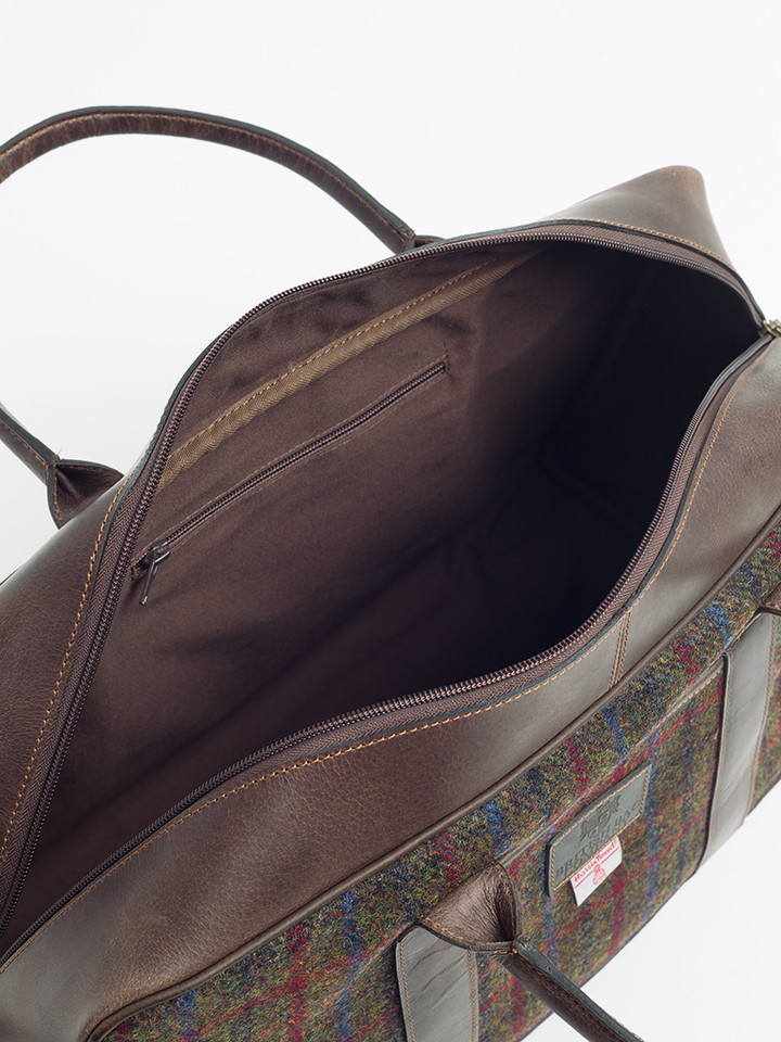 Cotton lining on Harris Tweed® & Leather Holdall