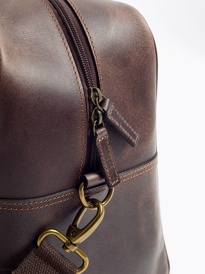 Two-way zip on Harris Tweed® & Leather Holdall