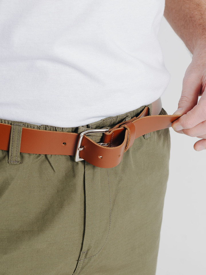 Men's Green Olive Drawstring Khaki Waist Trousers Belt Loops