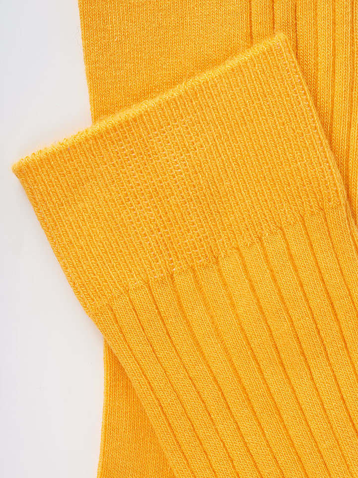Men's Mustard Yellow Luxury Bamboo Socks Details