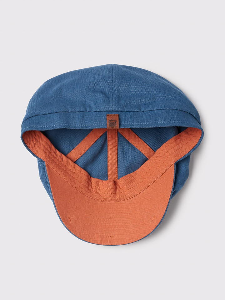 Men's Blue & Orange Canvas Cap Inside