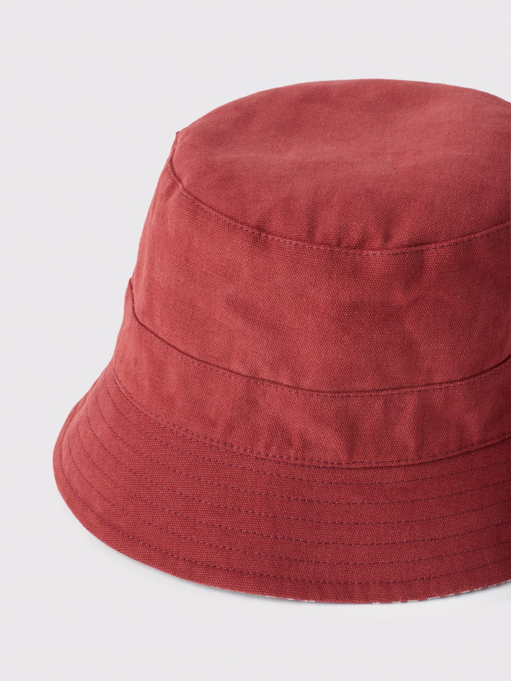 Men's Red Reversible Bucket Hat