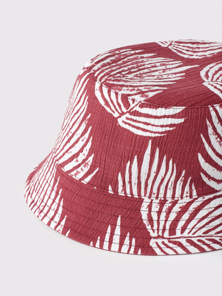 Men's Red Leaf  Reversible Bucket Hat