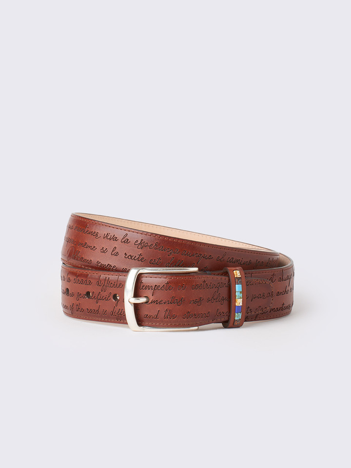 Handmade  Leather Script Belt
