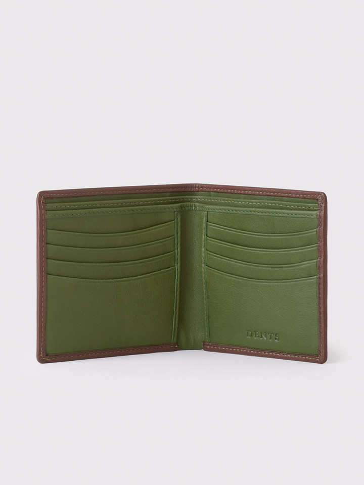Brown Two Colour Nappa Leather Wallet Open