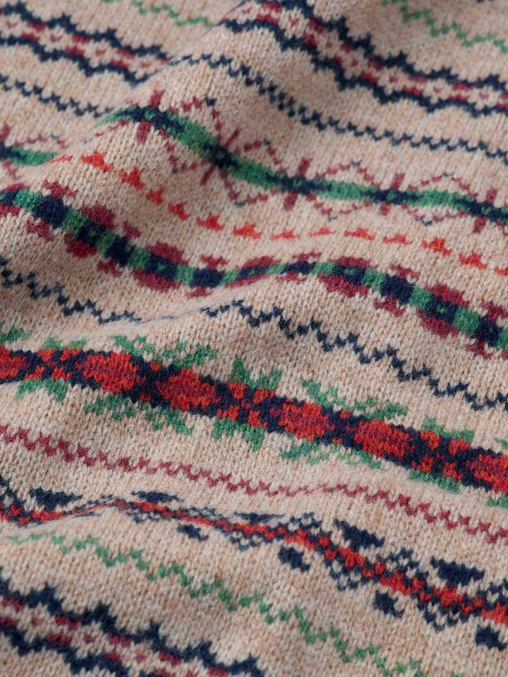 Brown Fairisle Crew Neck Sweater