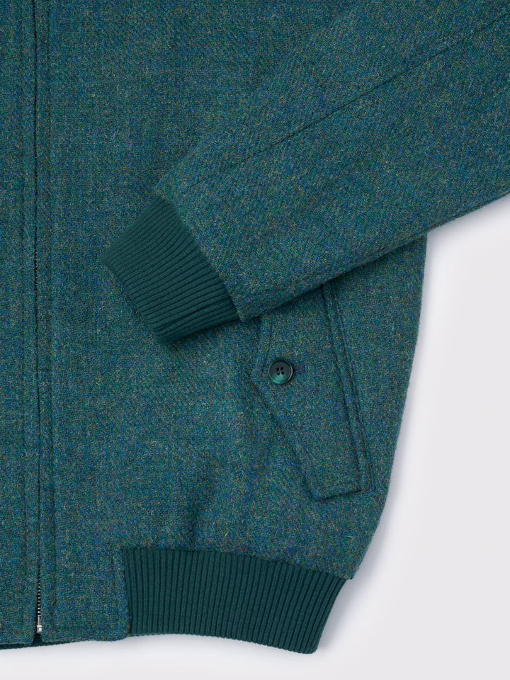 Green Harris Tweed® Harrington Cuff Pocket