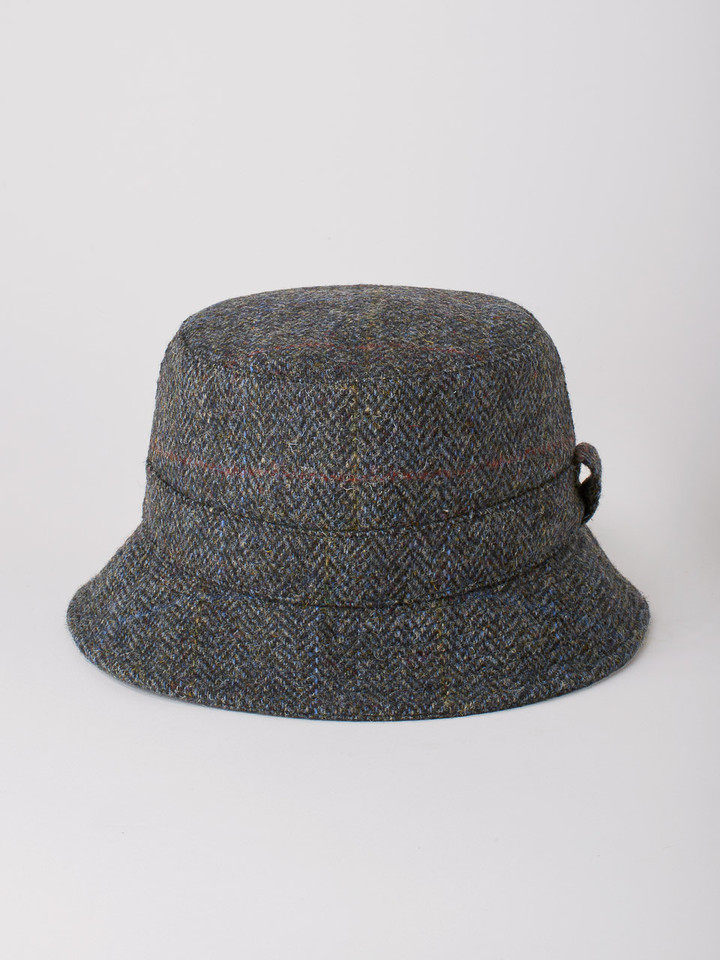 Blue Harris Tweed® Roll Up Hat