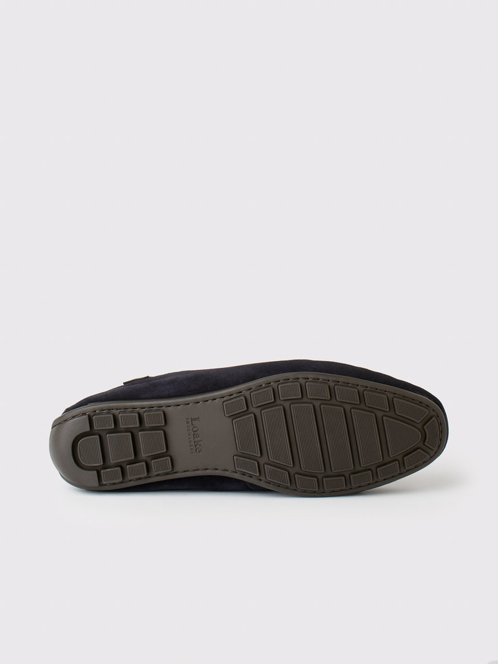 Loake Navy Shearling Suede Slipper Sole