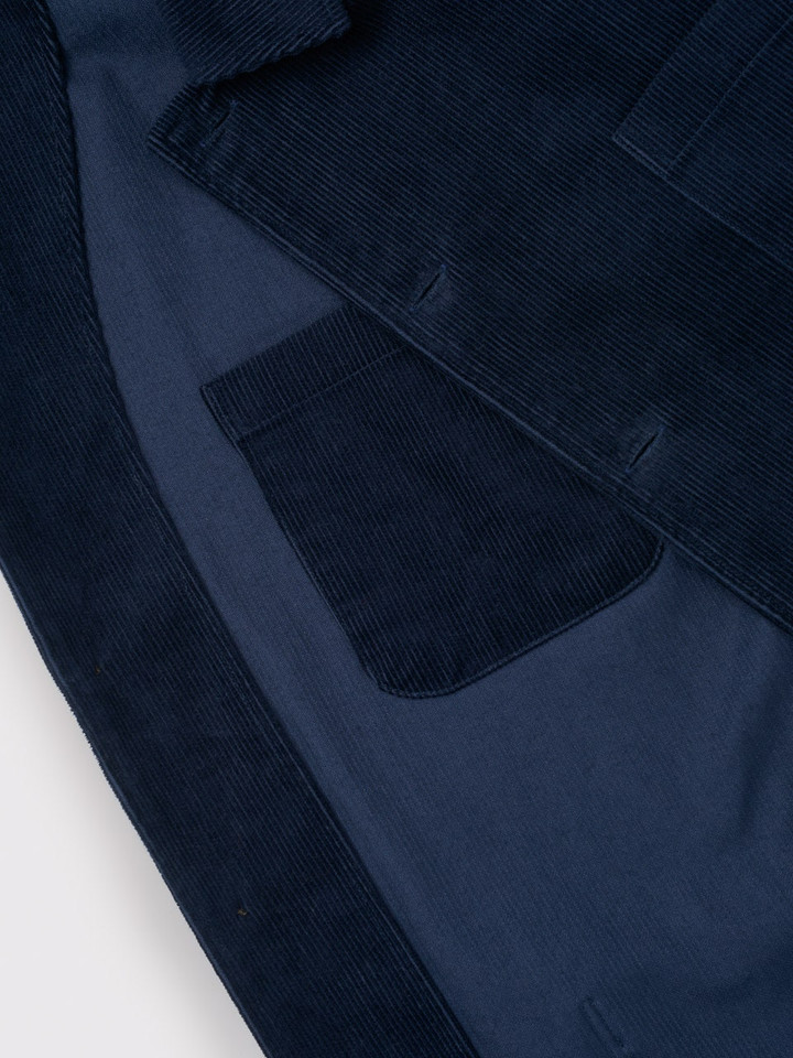 Navy Corduroy Chore Jacket Inside Patch Pocket