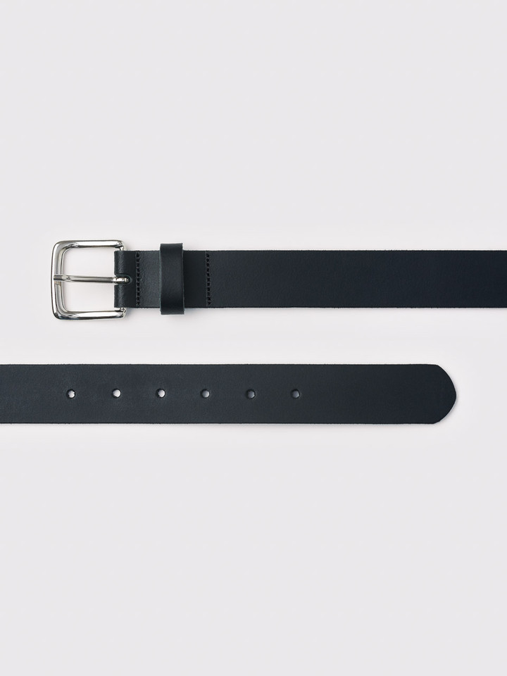 Black Leather Trouser Belt Buckle