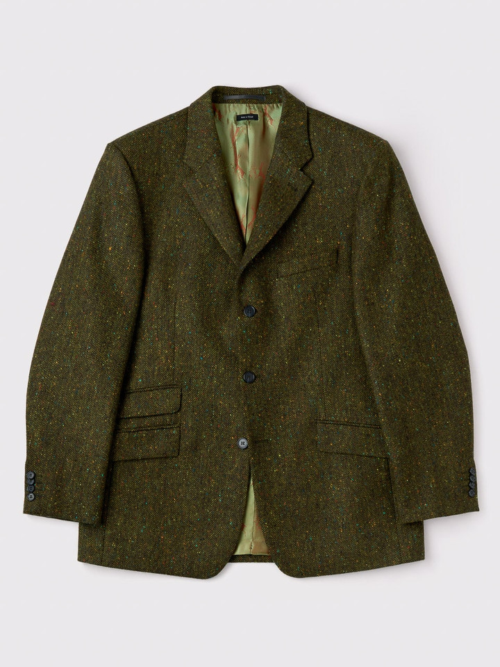 Men's Green Donegal Tweed Suit Jacket