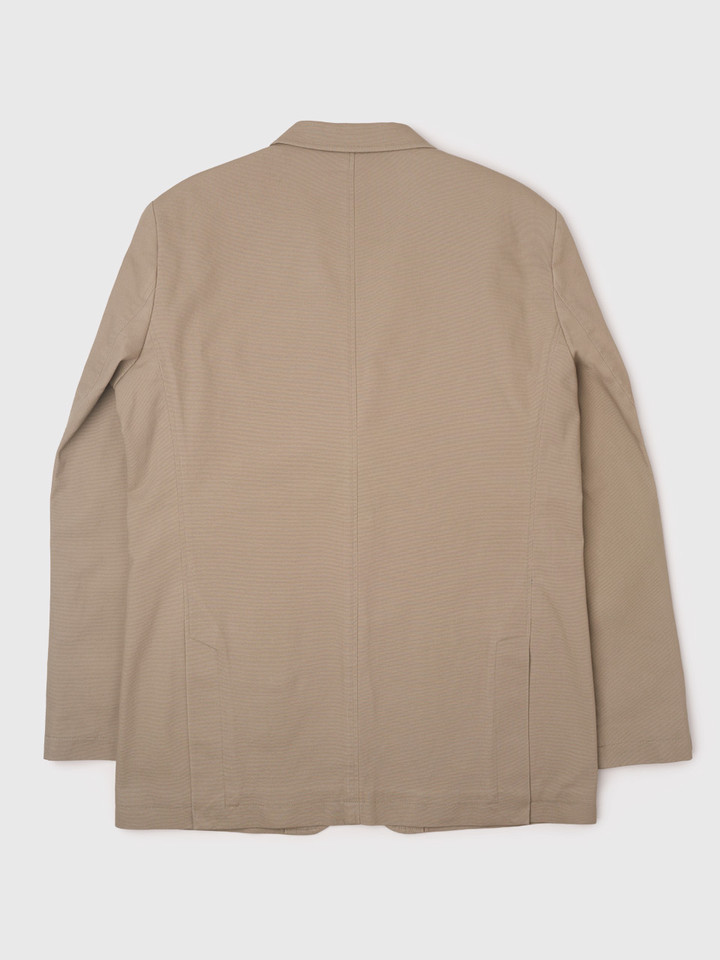 Men's Sand Beige Cotton Canvas Blazer Back