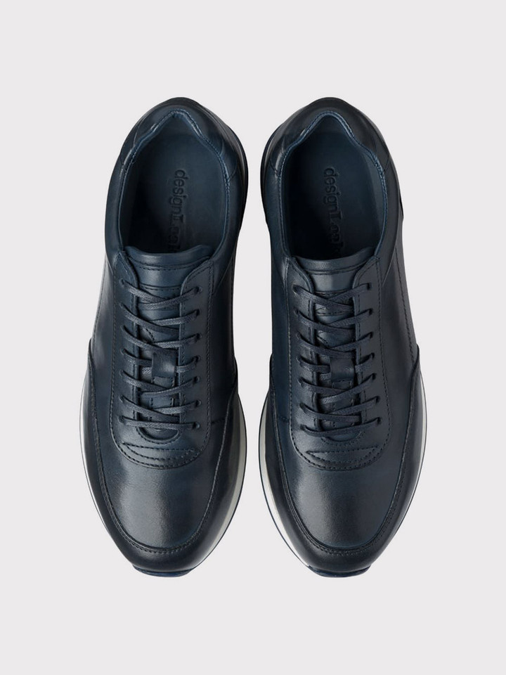 Men's Navy Blue Loake Bannister Trainer Overhead