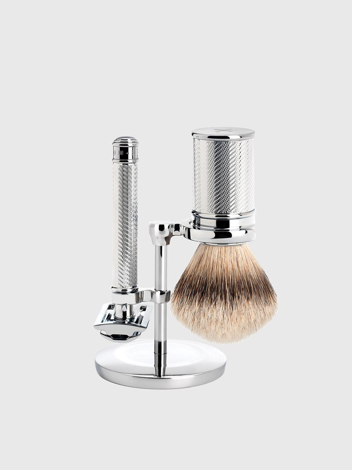 MÜHLE Chrome Silvertip Badger & Safety Razor Shaving Set