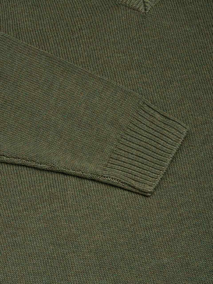 Men's Green Seawool V-Neck Cuff