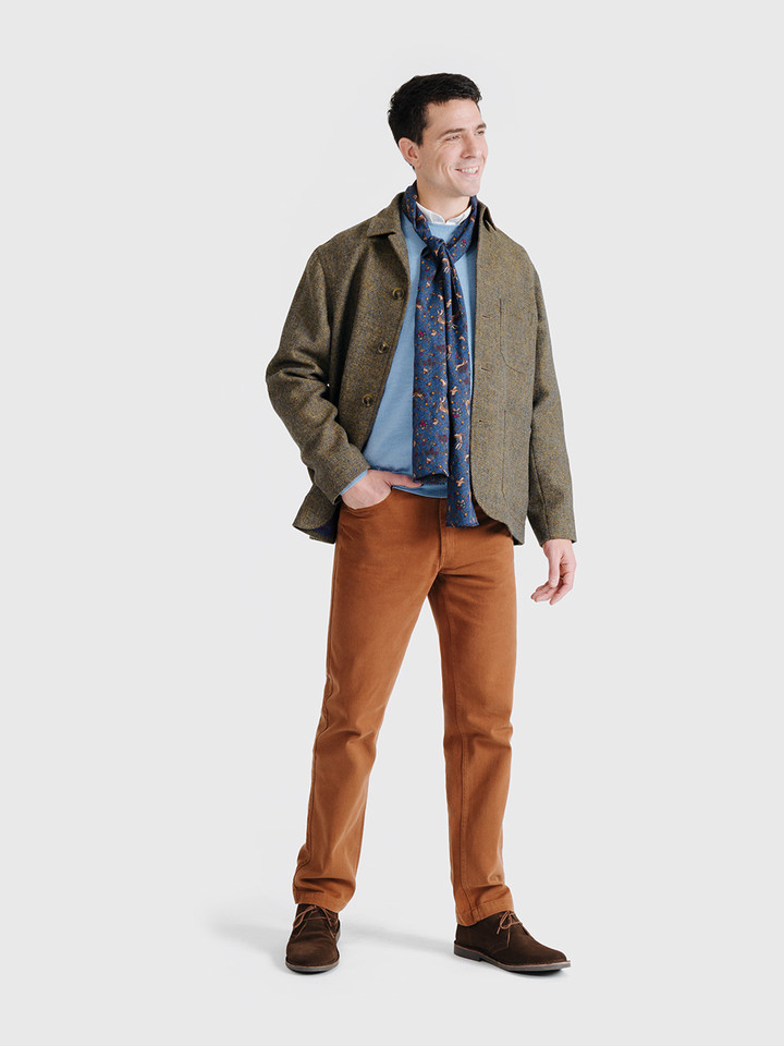 Men's Lichen Harris Tweed® Chore Jacket On Model