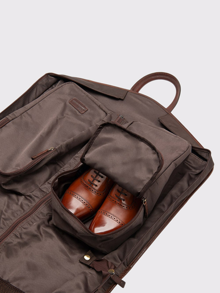 Leather Suit Carrier Bag Inside