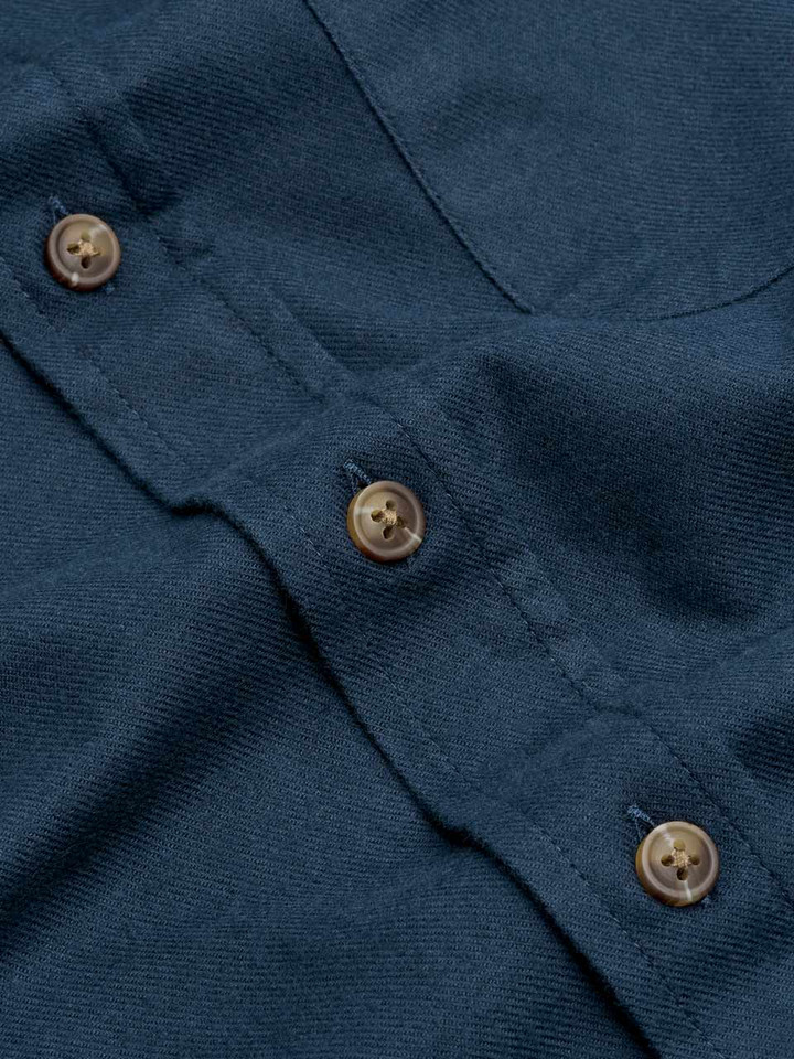 Blue Brushed Cotton Shirt