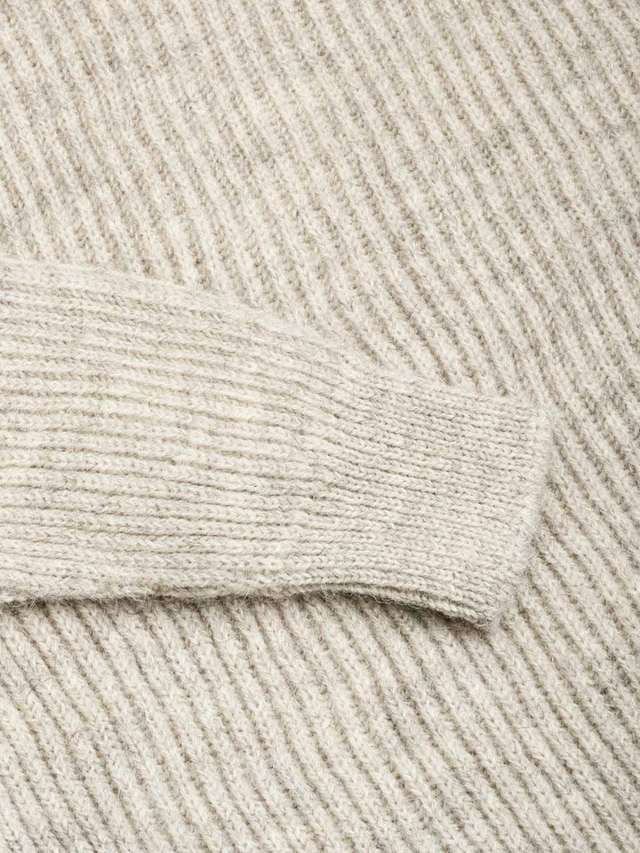 Fisherman ribbed jumper stone  cuff