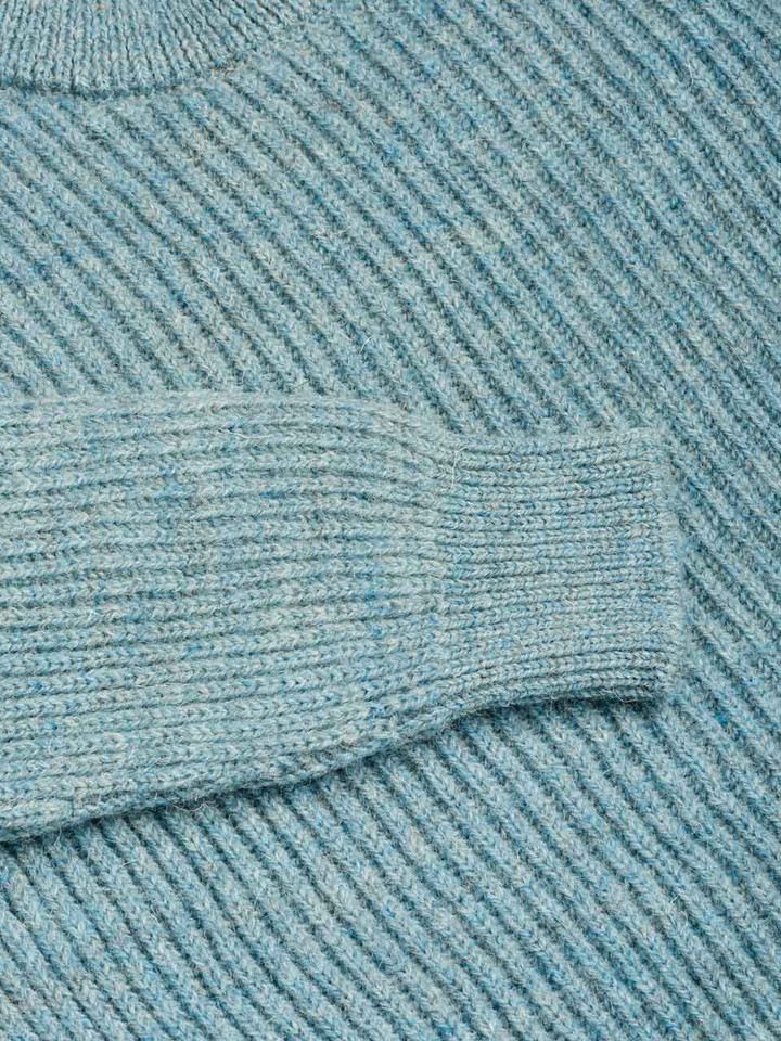 Blue Ribbed Fisherman Jumper Cuff