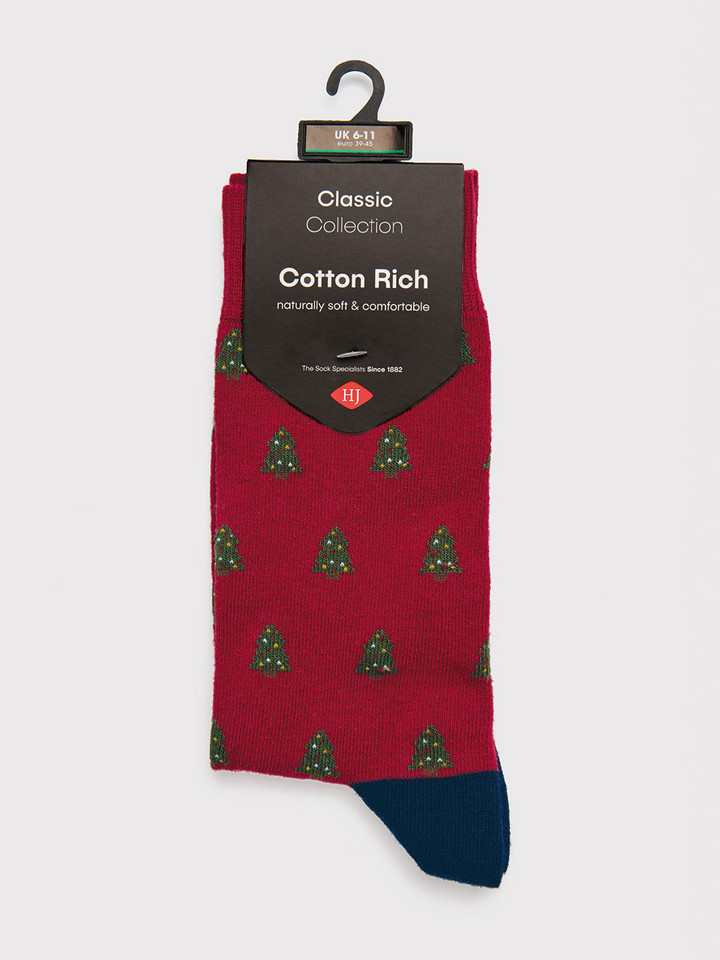Red Christmas Tree Socks Pack