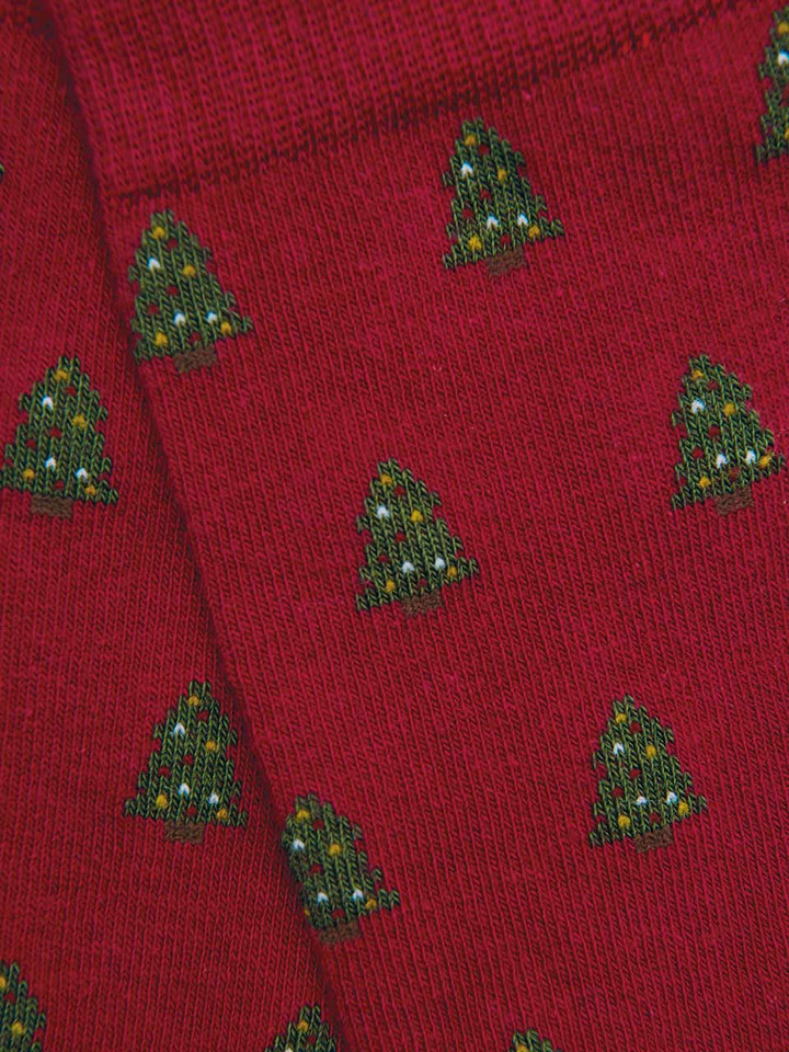 Red Christmas Tree Socks