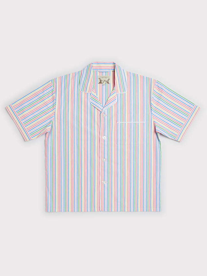 Multicoloured Striped Short Pyjama Top