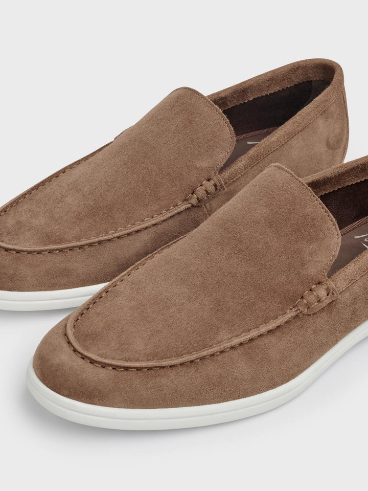 Men's Brown Casual Suede Loafers Toe