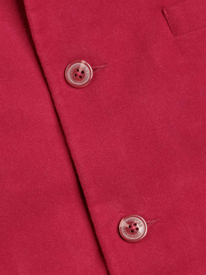 Moleskin Nehru Gilet Red Close Up