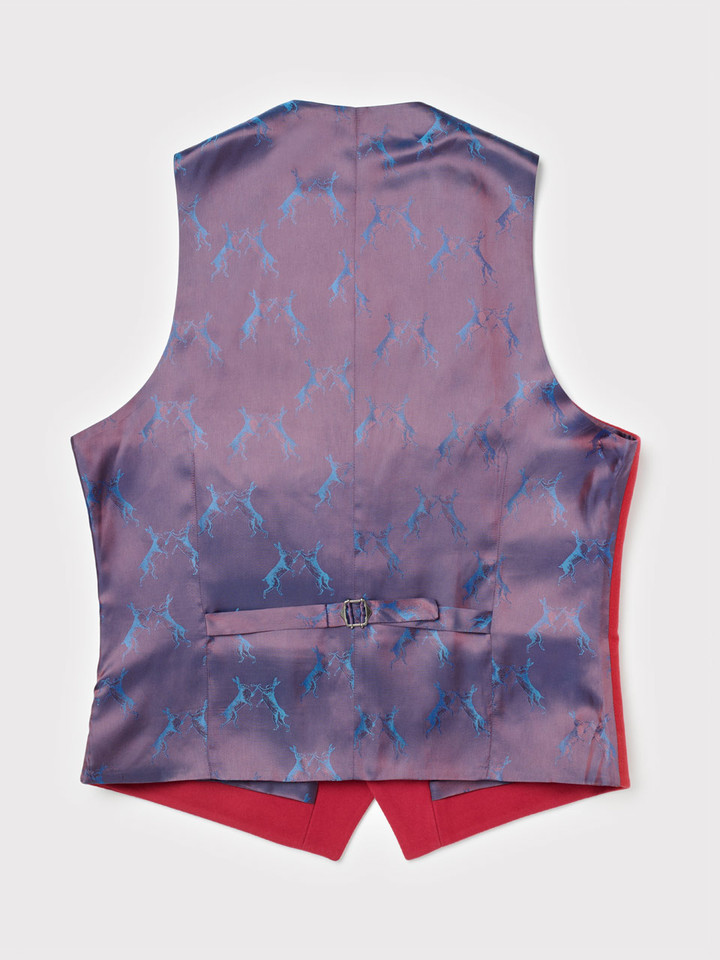 Moleskin Waistcoat Red Back