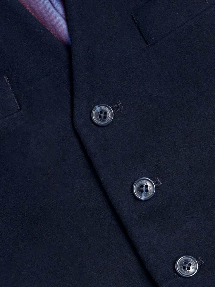 Moleskin Waistcoat Navy Buttons
