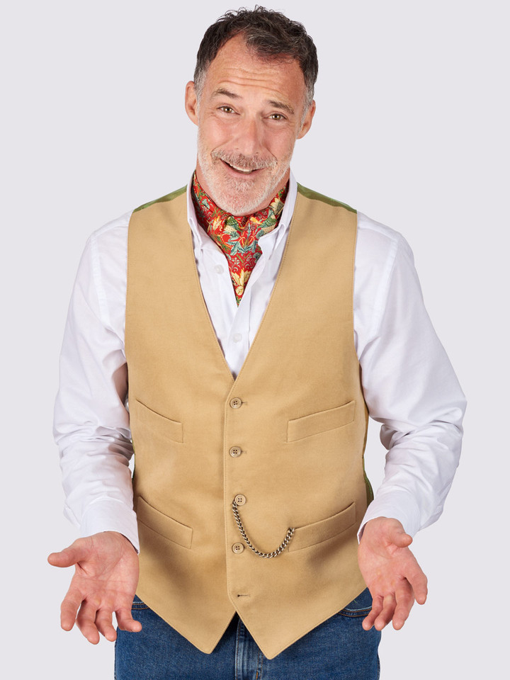 Beige Moleskin Waistcoat Model