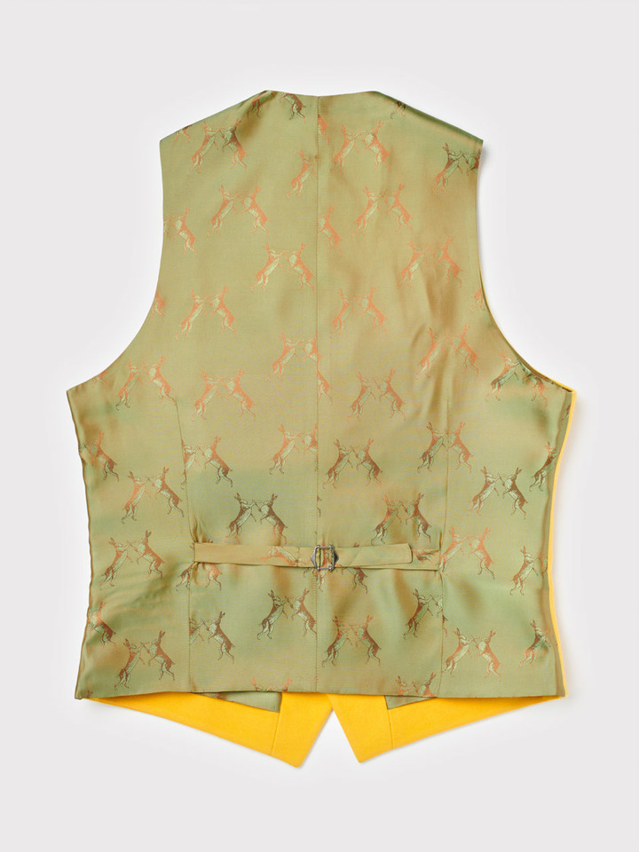 Buttercup Yellow Moleskin Waistcoat Back