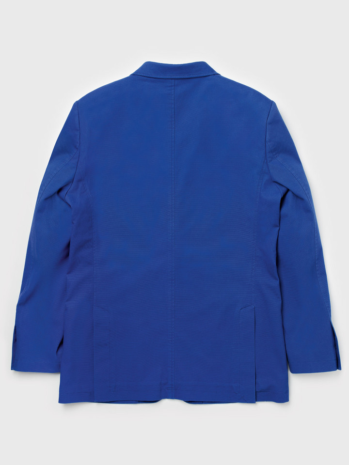 Men's Blue Cotton Canvas Blazer Back