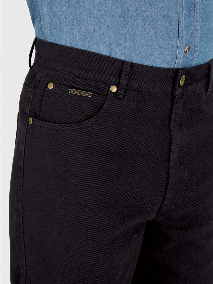 Black Drill Jeans Front