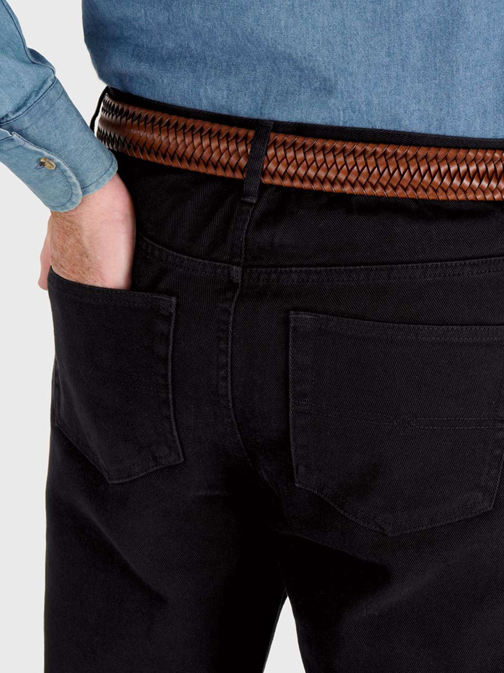 Black Drill Jeans Back Pockets