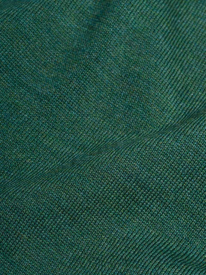 Green Fine Merino Zip-Neck Jumper  Close Up