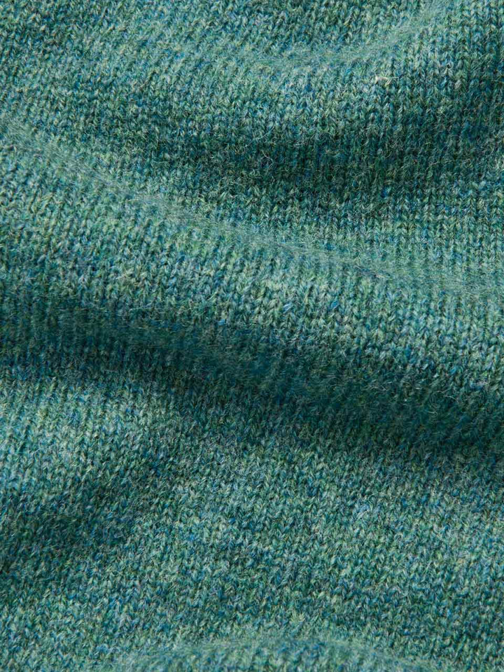 Seafoam Green Lambswool Zip Jumper Close Up