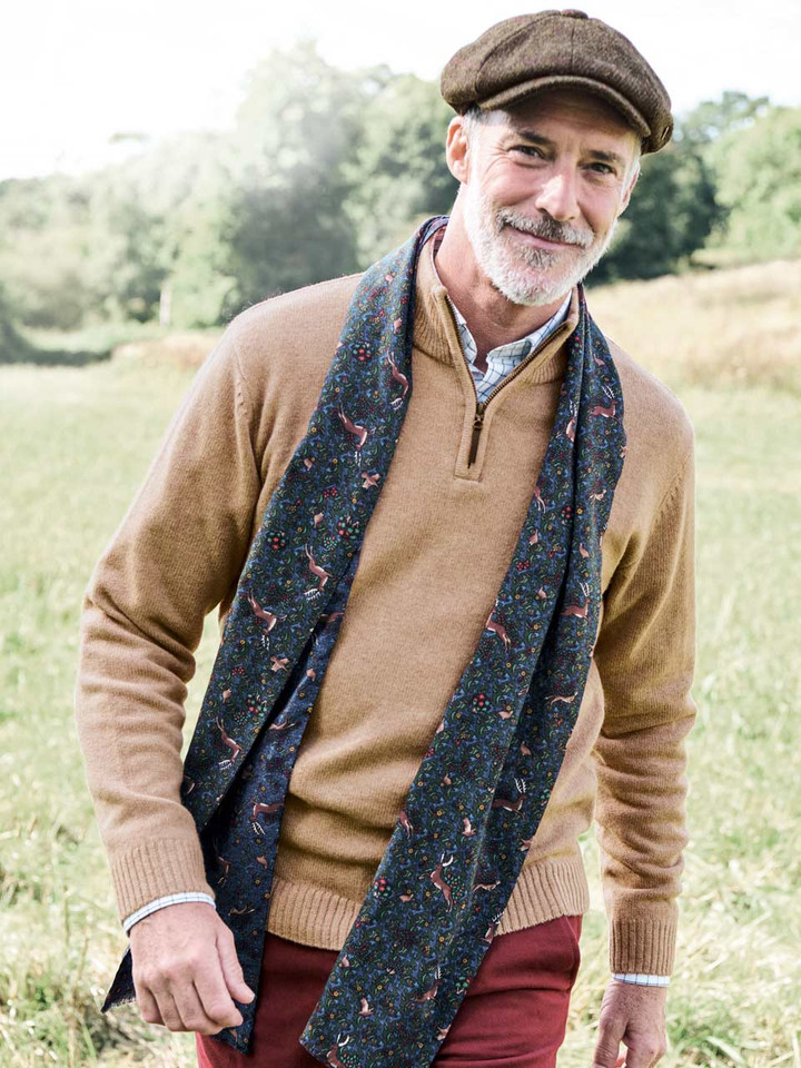 Sand Lambswool Zip Jumper ON Model