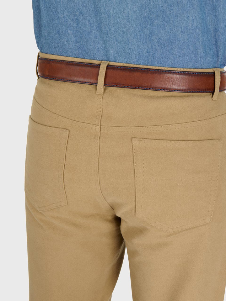 Biscuit Beige Moleskin Jeans Back Pockets