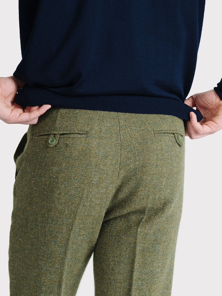 Men's Fern Green Harris Tweed® Trousers Rear Pockets