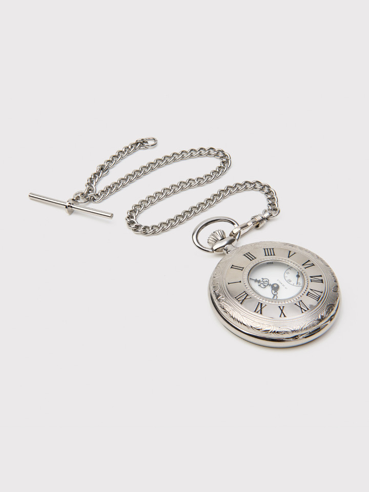 Jean Pierre Chrome Plated Half Hunter Pocket Watch