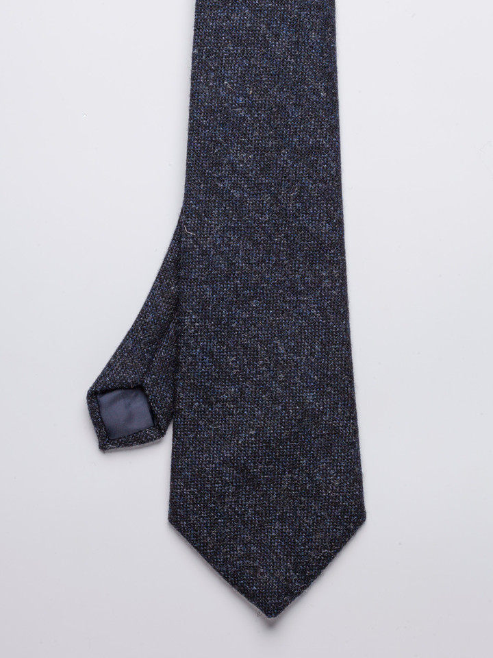 Men's Dark Blue Shetland Wool Tie