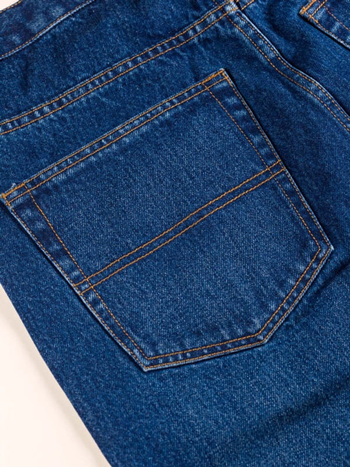 Men's Classic Blue Denim Jeans Back Pocket