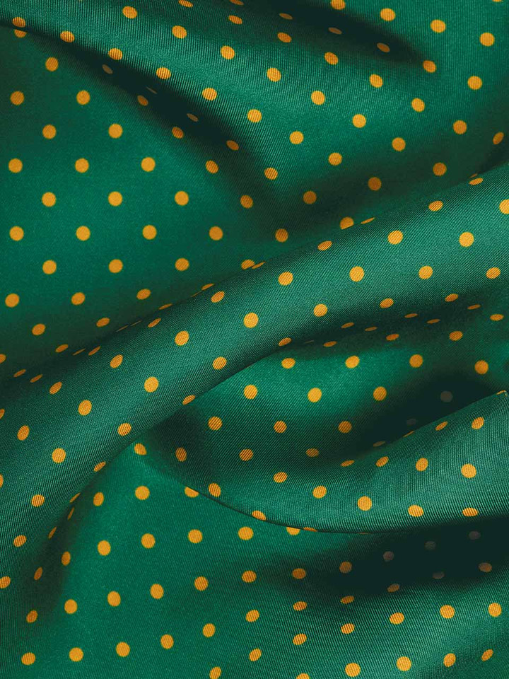 Green & Orange Birkin Silk Scarf Close Up