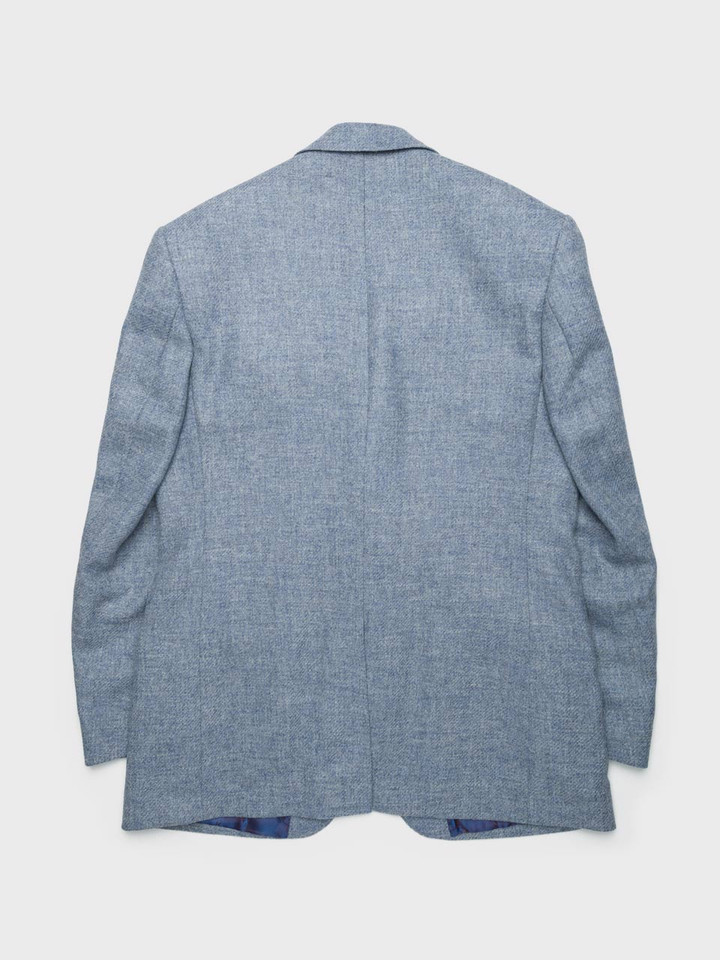 Men's Mist Blue Lightweight Tweed Jacket  Back