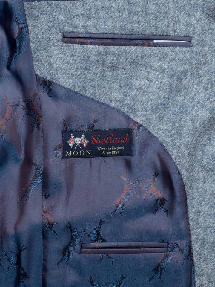 Men's Mist Blue Lightweight Tweed Jacket Label